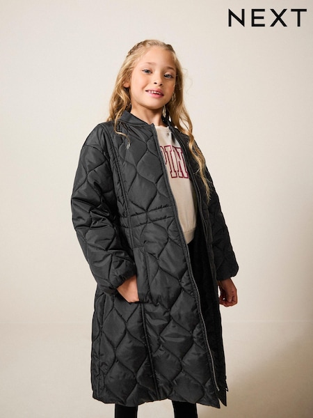 Black Shower Resistant Onion Quilted Coat (3-16yrs) (Q81902) | €15 - €20