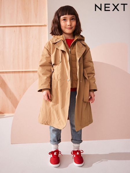 Camel Shower Resistant Double Layer Trench Coat (3-16yrs) (Q81907) | AED138 - AED174