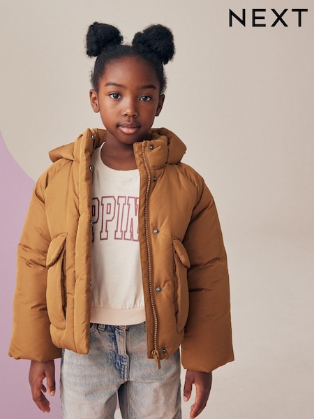 Gold Shower Resistant Crop Padded Coat (2-16yrs) (Q81908) | AED114 - AED121