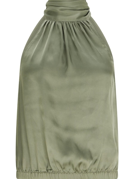 Mint Velvet Green Satin Halter Green Top (Q81984) | €50
