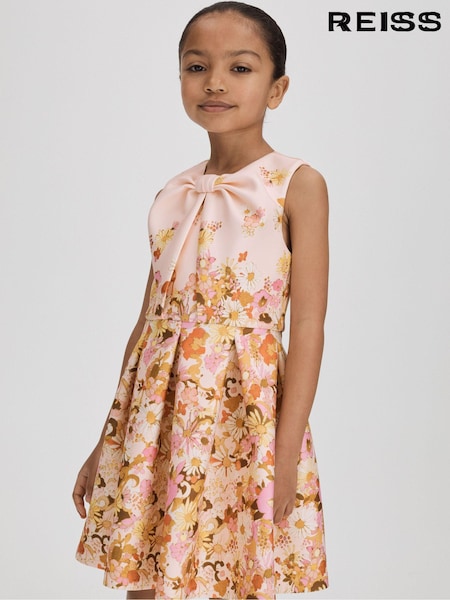 Reiss Multi Josephine 4-9 yrs Scuba Knot Fit-and-Flare Dress (Q82004) | 404 QAR