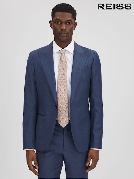 Reiss Bright Blue Harrison Slim Fit Wool Single Breasted Blazer (Q82005) | €476