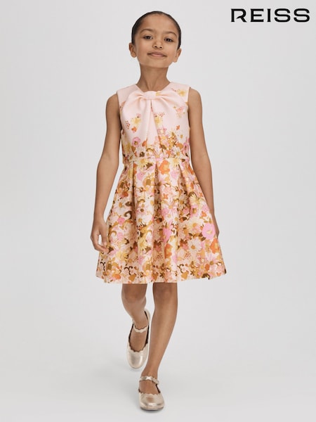 Reiss Multi Josephine 9-13 yrs Scuba Knot Fit-and-Flare Dress (Q82042) | €35