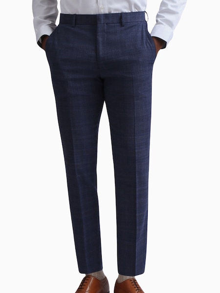 Ted Baker Tailoring Slim Fit Blue Chelia Check Trousers (Q82063) | AED407