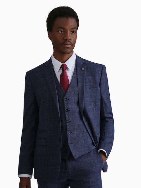 Ted Baker Tailoring Blue Chelia Slim Fit Check Jacket (Q82077) | AED754
