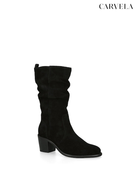 Carvela Secil Scrunched Black Boots (Q82101) | €253