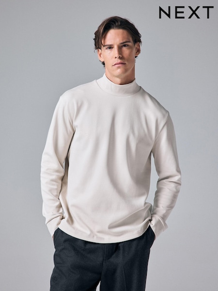 Cream Soft Touch Long Sleeve Turtle Neck T-Shirt (Q82148) | €25