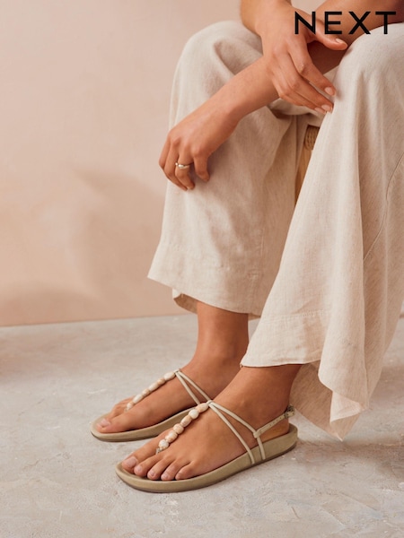 Neutral Forever Comfort® Beaded Toe Post Sandals (Q82179) | AED75