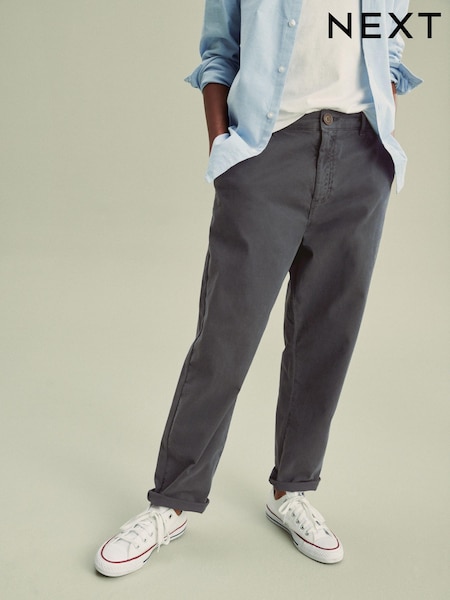 Charcoal Grey Loose Fit Chino Trousers (3-16yrs) (Q82181) | €8 - €12