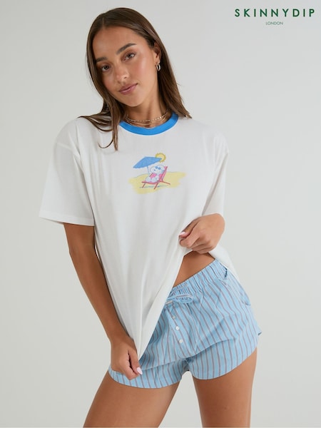 White - Skinnydip Peanuts I Love The Beach T-shirt