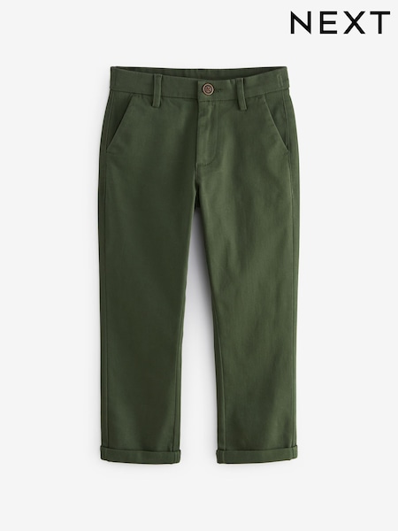 Dark Green Regular Fit Stretch Chino Trousers (3-16yrs) (Q82212) | €7 - €10