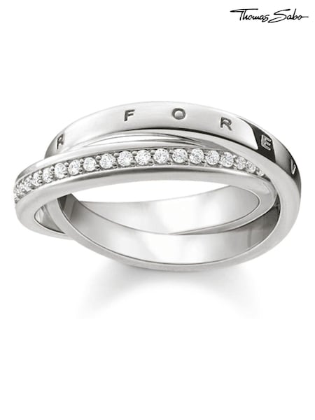 Thomas Sabo White Together Forever Ring 925 Silver, Zirconia. (Q82250) | €173