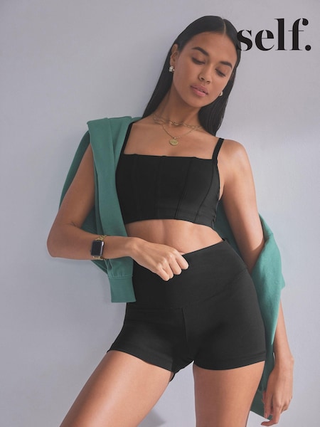 self. Black Medium Impact Non Pad Sports Bra (Q82255) | €14