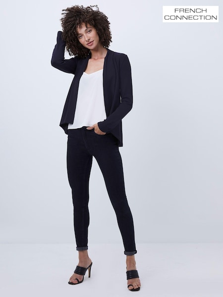 French Connection Blue Jersey Josie Drape Front Jacket (Q82278) | ₪277