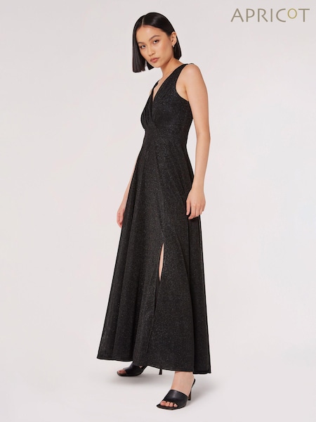 Apricot Black Dazzle V-Neck Maxi Dress (Q82317) | €60