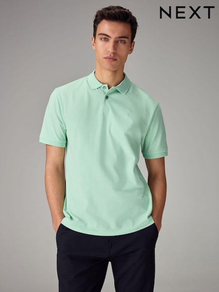 Mintgrün - Short Sleeve Pique Polo Shirt (Q82375) | 8 €