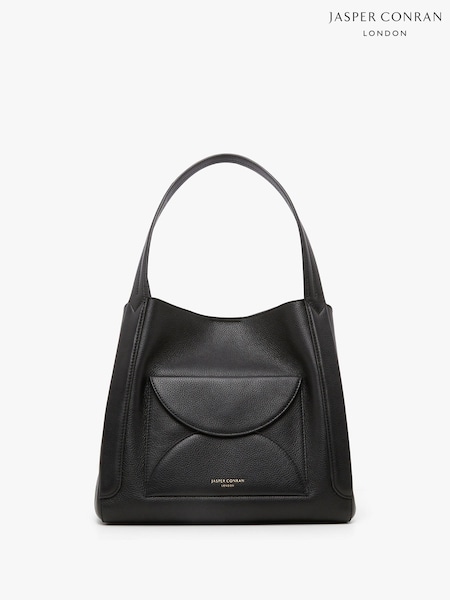 Svart - Jasper Conran London Darcey Leather 3 Section Hobo Bag (Q82382) | kr5 900
