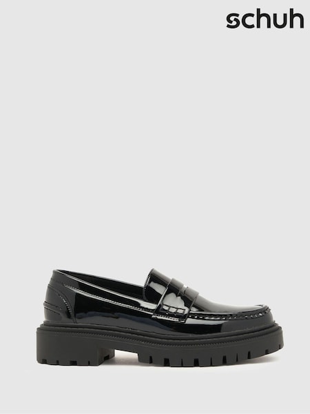 Schuh Lexis Patent Chunky Black Loafers (Q82456) | €48