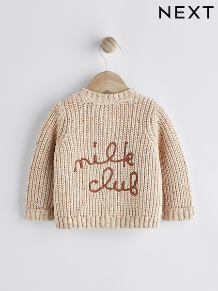Milk Club Oatmeal - Chunky Knitted Embroidered Baby Cardigan (Q82527) | 22 € - 25 €