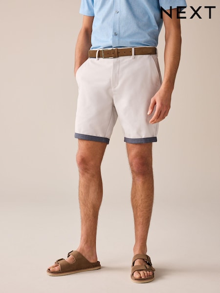 Light Grey Premium Belted Chinos (Q82611) | €6