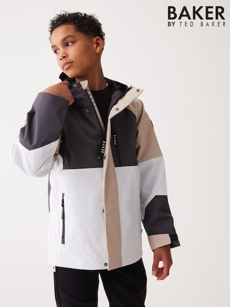 Baker By Ted Baker Shower Resistant Colourblock Rain Jacket (Q82634) | ‏251‏₪ - ‏287‏ ₪
