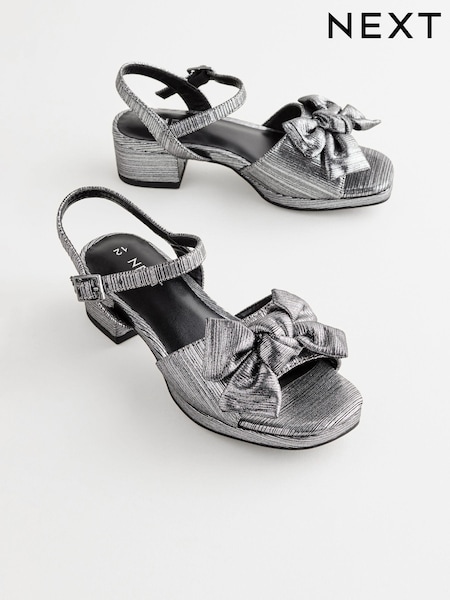 Black Bow Heeled Sandals (Q82778) | 90 QAR - 114 QAR