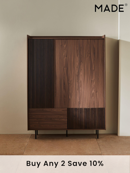 MADE.COM Dark Walnut Effect Blaze Triple, 3 drawers Wardrobe (Q82800) | €1,045