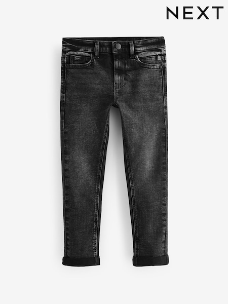 Black Skinny Fit Mega Stretch Adjustable Waist Jeans (3-16yrs) (Q82844) | 41 QAR - 56 QAR