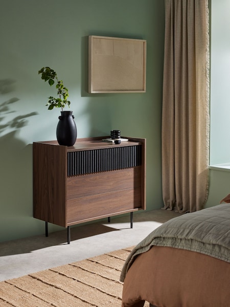 MADE.COM Dark Walnut Effect Blaze 3 Drawer Chest of Drawers (Q82859) | €415