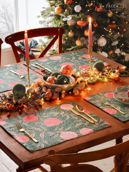 Paoletti Set of 4 Green Pomegranate Table Placemats (Q82885) | €25