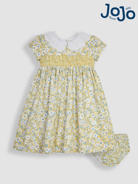 Gelb - Jojo Maman Bébé Partykleid mit Blumenprint und Lochstickerei am Kragen (Q82930) | 61 €