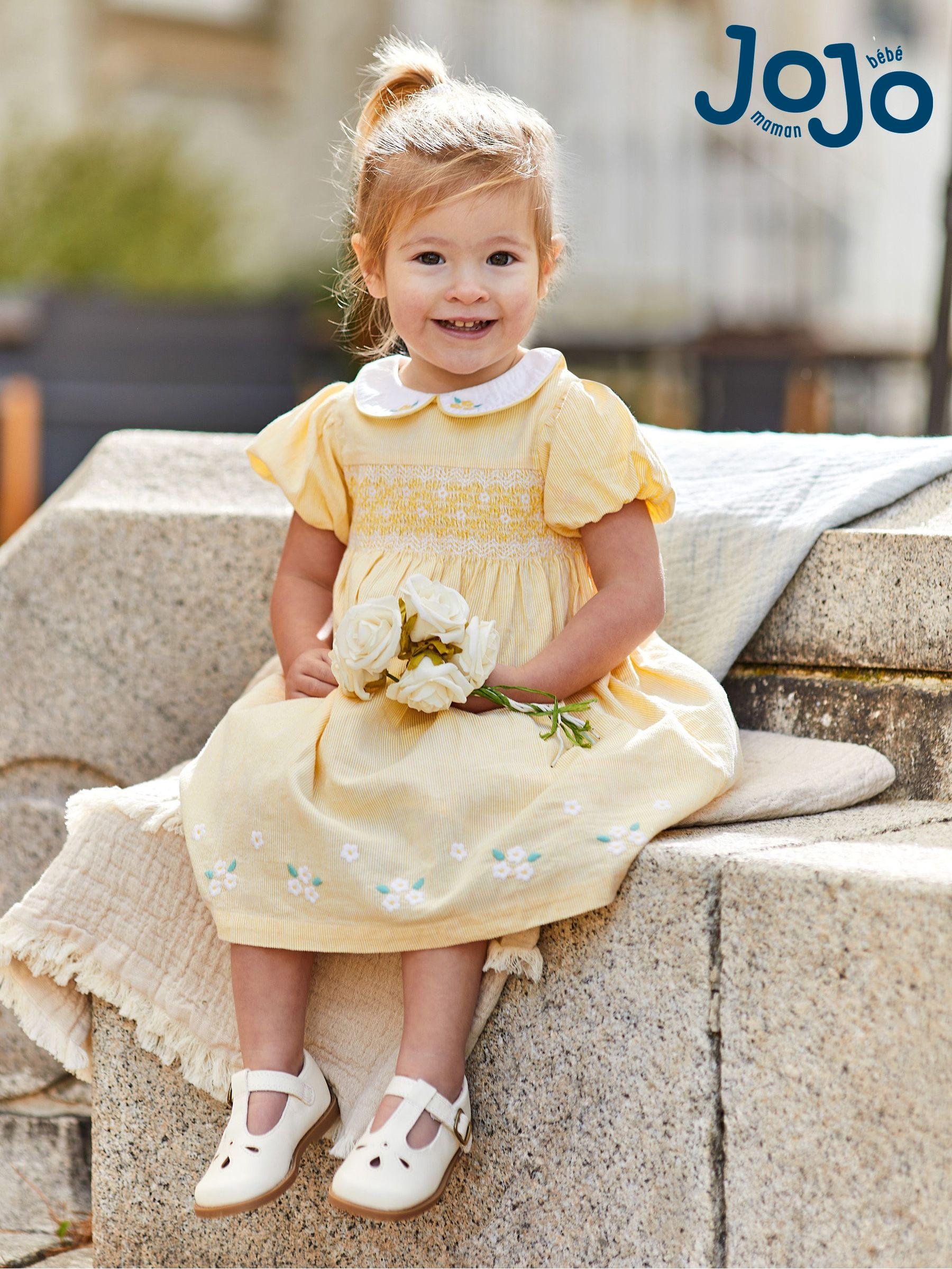 JoJo Maman Bebe Yellow Peter Pan Collar Embroidery Holiday Dresses Next Luxembourg