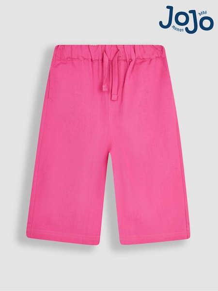 JoJo Maman Bébé Fuchsia Pink Cotton Linen Summer Trousers (Q82999) | €30