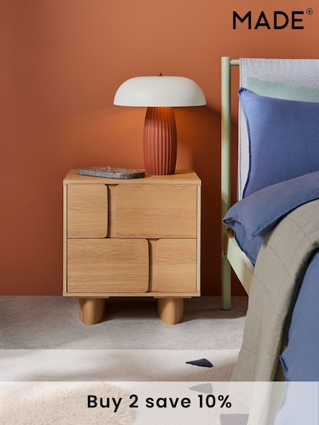 MADE.COM Oak Cory 2 Drawer Bedside Table (Q83025) | €377
