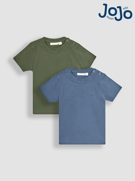 Jeansblau - JoJo Maman Bébé Plain 2-Pack T-Shirts (Q83026) | 22 €