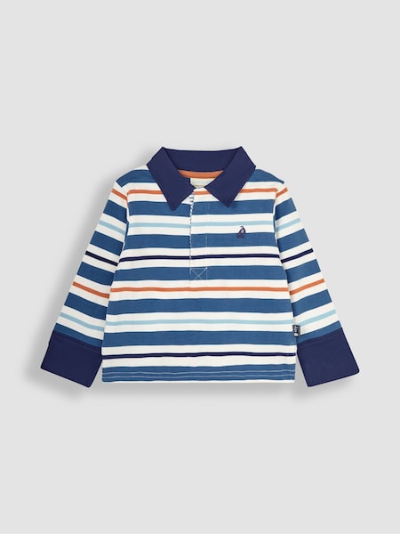 JoJo Maman Bébé Denim Blue Stripe Rugby Top (Q83043) | €37