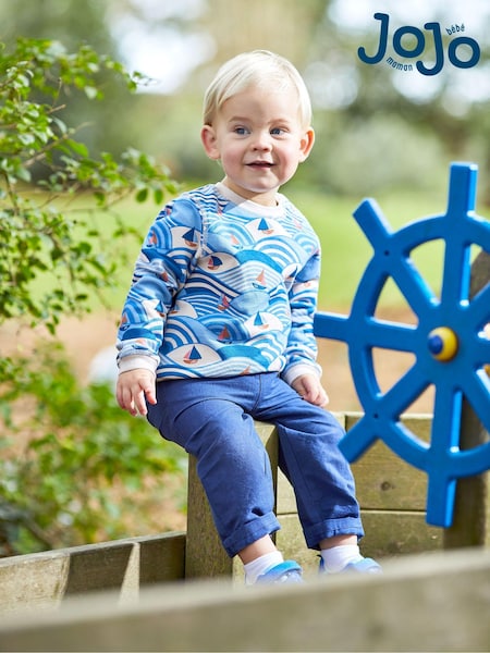JoJo Maman Bébé Navy Cotton Linen Summer Trousers (Q83045) | €34