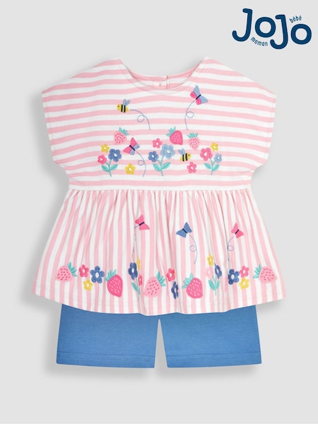 JoJo Maman Bébé 2-Piece Strawberry Appliqué T-Shirt & Shorts Set (Q83051) | 41 €