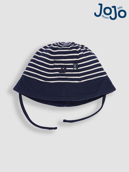 JoJo Maman Bébé Navy Ecru Stripe Stripe Baby Sun Hat (Q83089) | €19