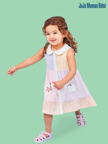 JoJo Maman Bébé Green The Very Hungry Caterpillar Embroidered Button Through Dress (Q83118) | € 43