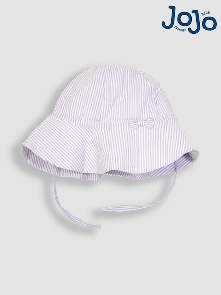 Lila Violetti Seersucker Raita - Jojo Maman Bébé Floppy Sun Hat (Q83131) | €19