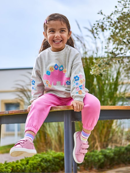 JoJo Maman Bébé Fuchsia 2-Piece Dino Appliqué Sweatshirt & Joggers Set (Q83179) | 1,717 UAH