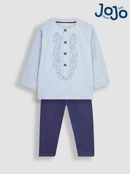 JoJo Maman Bébé 2-Piece Embroidered Grandad Shirt & Trousers Set (Q83181) | 61 €