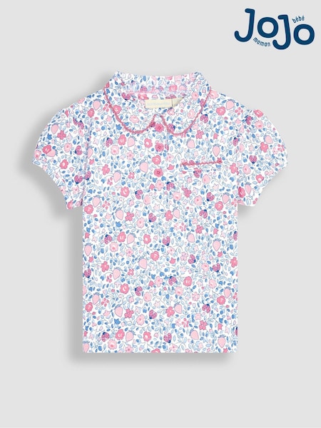 JoJo Maman Bébé Pink Ladybird Ditsy Floral Pretty Polo Shirt (Q83185) | €24