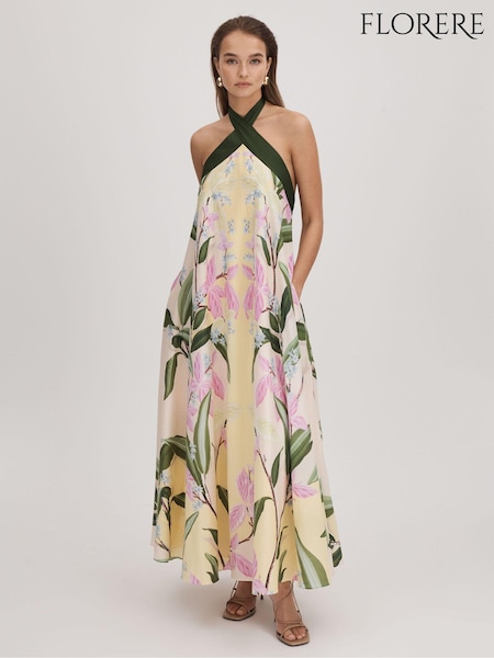 Florere Printed Halterneck Midi Dress (Q83285) | € 387