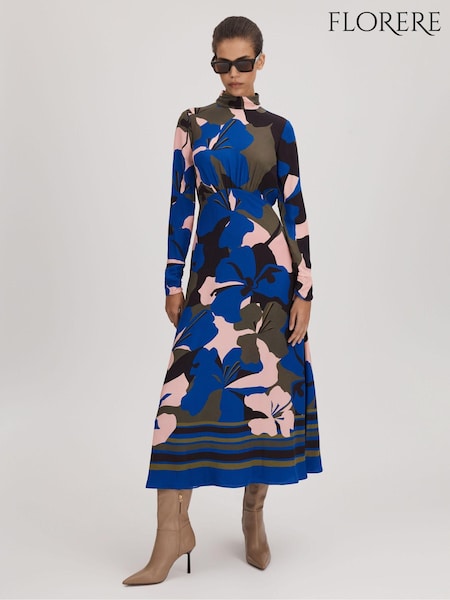 Florere Printed Zip Cuff Midi Dress (Q83324) | 980 QAR