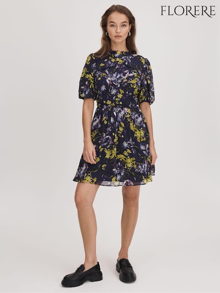 Florere Printed Puff Sleeve Mini Dress (Q83332) | 881 QAR