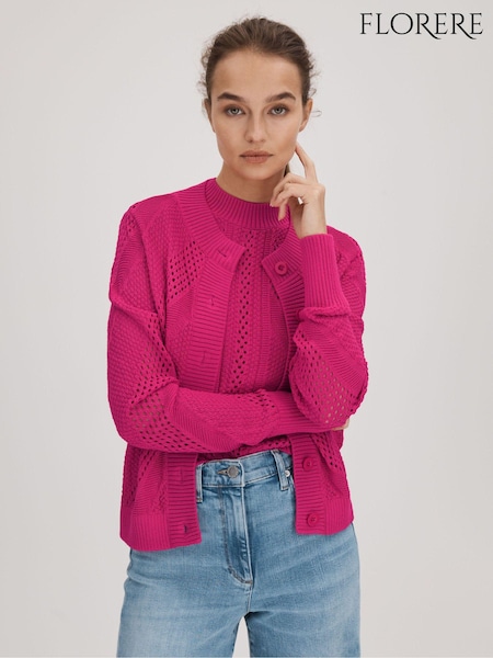Florere Crochet Button-Through Cardigan (Q83342) | AED512