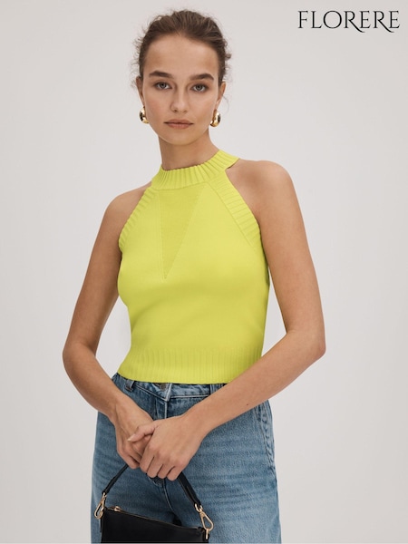 Limette - Florere Strick-Trägertop mit Neckholder (Q83360) | 104 €