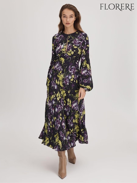 Florere Printed Blouson Sleeve Midi Dress (Q83366) | 1,227 QAR